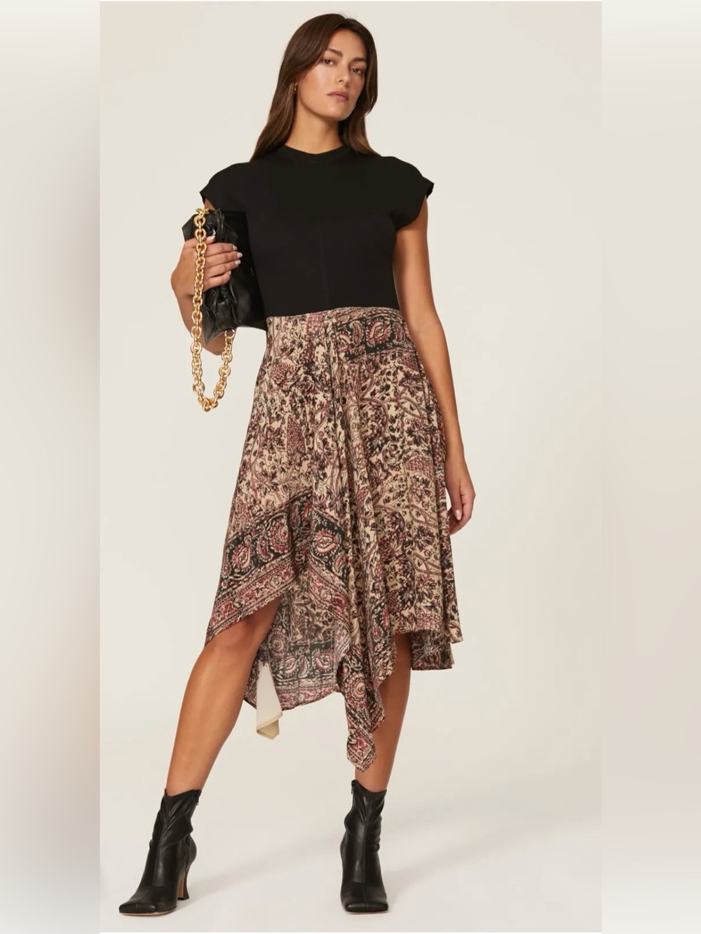 JW ANDERSON Asymmetrical Handkerchief Hem Midi Dress